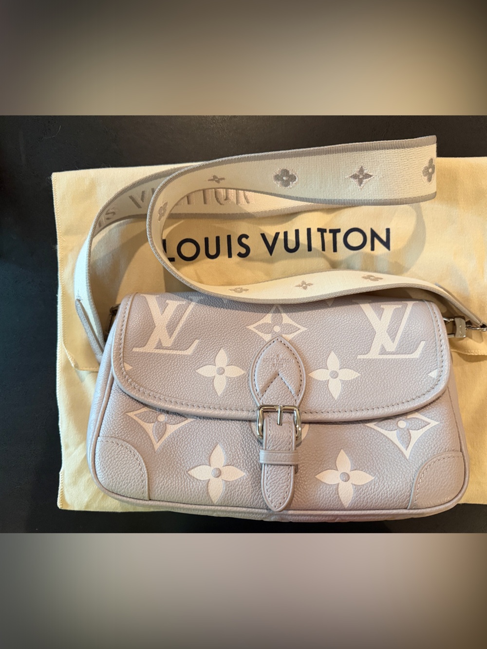 Louis Vuitton Lilac Monogram Crossbody Bag with White Accents